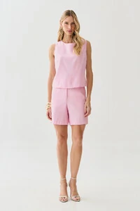 Conjunto de Blusa Regata Pence e Shorts Botão Forrado