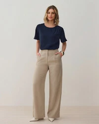 Blusa Assimétrica Pregas Ombro Esquerdo