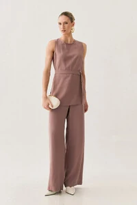 Conjunto de Alfaiataria de Regata Recorte Cinto Fivela