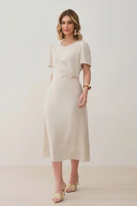 Vestido Midi Leve Transpasse Gold