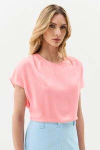 Blusa Manga Morcego Ombro Pregas Double