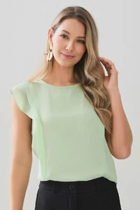 Regata Ombro Babado Prega