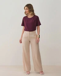 Blusa Assimétrica Pregas Ombro Esquerdo