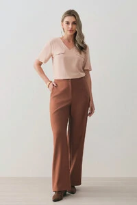 Blusa Decote V Abas