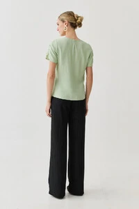 Blusa Manga Pregas Botões Brilho Triple