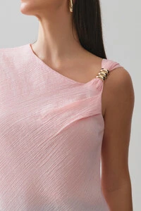 Blusa Assimétrica Alça Gold Pregas