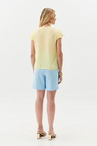 Blusa Manga Tulipa Decote V