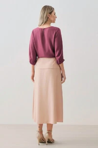 Blusa Manga 3/4 Elástico Pregas