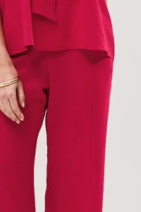Conjunto de Blusa Regata Frente Única Faixa e Pantalona Nervura