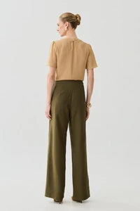 Blusa Decote Redondo Ombro Prega