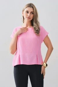Blusa Acinturada Manga Morcego Pregas