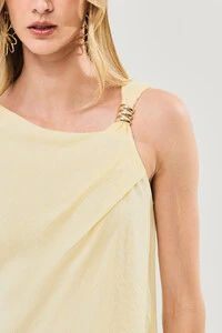 Blusa Assimétrica Alça Gold Pregas