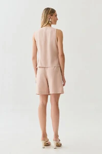 Conjunto de Alfaiataria de Colete Mini Botões Forrados e Bermuda Botão Forrado