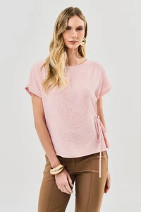 Blusa Manga Morcego Lateral Laço