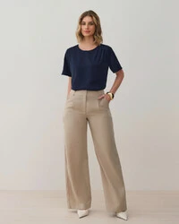 Blusa Assimétrica Pregas Ombro Esquerdo