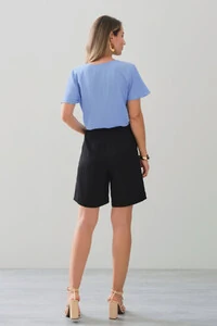 Blusa Decote V Preguinhas Triple