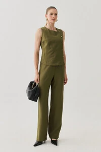 Conjunto de Camisa Regata Assimétrica Pence Mini Botões Gold