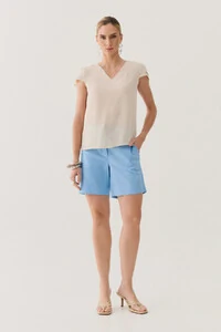 Blusa Manga Dupla Decote V