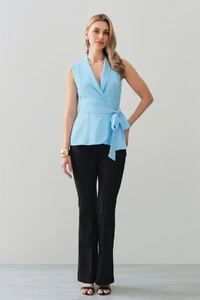 Colete Gola de Blazer Cinto