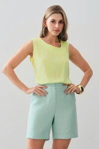 Regata Assimétrica Decote V Ombro Pregas