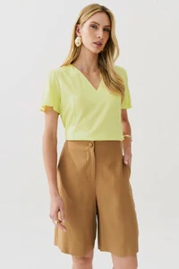 Blusa Decote V Recortes Laterais