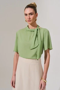 Blusa Gola Dobrada Laço Lateral