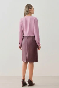 Blusa Manga Longa Punho Gold Decote Cavado Laço Puxante