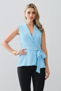 Colete Gola de Blazer Cinto