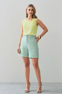 Regata Assimétrica Decote V Ombro Pregas