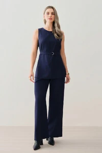 Conjunto de Alfaiataria de Regata Recorte Cinto Fivela