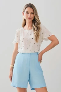 Blusa Poa Ombro Franzido