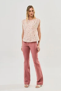 Regata Ombro Amblo Laço Puxante Floral