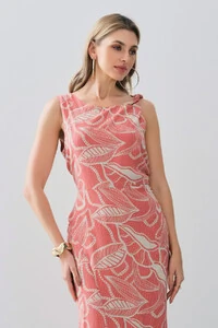 Vestido Midi Regata Assimétrico Transpassado Folhagem Um Ombro Torcido Lateral Franzida