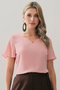 Blusa Manga Evasé Decote Cavado
