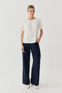 Blusa Assimétrica Pregas Ombro Esquerdo