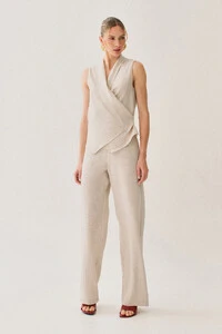 Conjunto de Colete Gola Smoking e Pantalona Slim