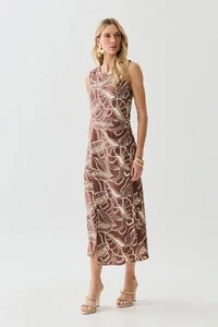 Vestido Midi Regata Assimétrico Transpassado Folhagem Um Ombro Torcido Lateral Franzida