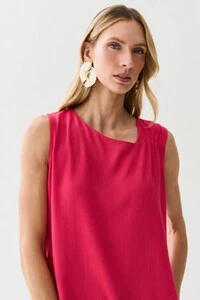 Regata Assimétrica Decote V Ombro Pregas