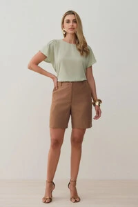 Blusa Manga Morcego Ombro Nervuras Quadruple