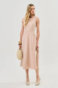 Vestido Midi Regata de Alfaiataria Recortes