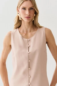 Conjunto de Alfaiataria de Colete Mini Botões Forrados e Bermuda Botão Forrado