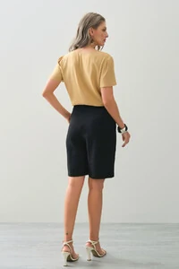 Blusa Decote V Recortes Laterais