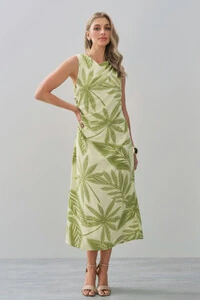 Vestido Midi Regata Assimétrico Drapeado Folhagem Ombro Lateral Franzidos