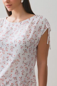 Regata Ombro Amblo Laço Puxante Floral