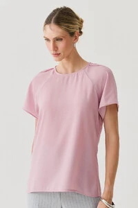 Blusa Manga Raglan Ombro Prega
