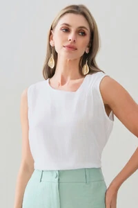 Regata Assimétrica Decote V Ombro Pregas