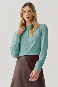 Blusa Manga Longa Punho Double Gola Dobrada