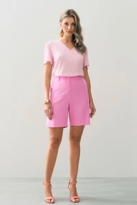 Blusa Decote V Recortes Laterais
