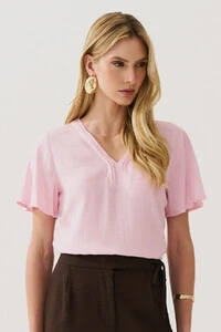 Blusa Decote V Pregas