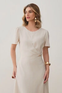 Vestido Midi Leve Transpasse Gold